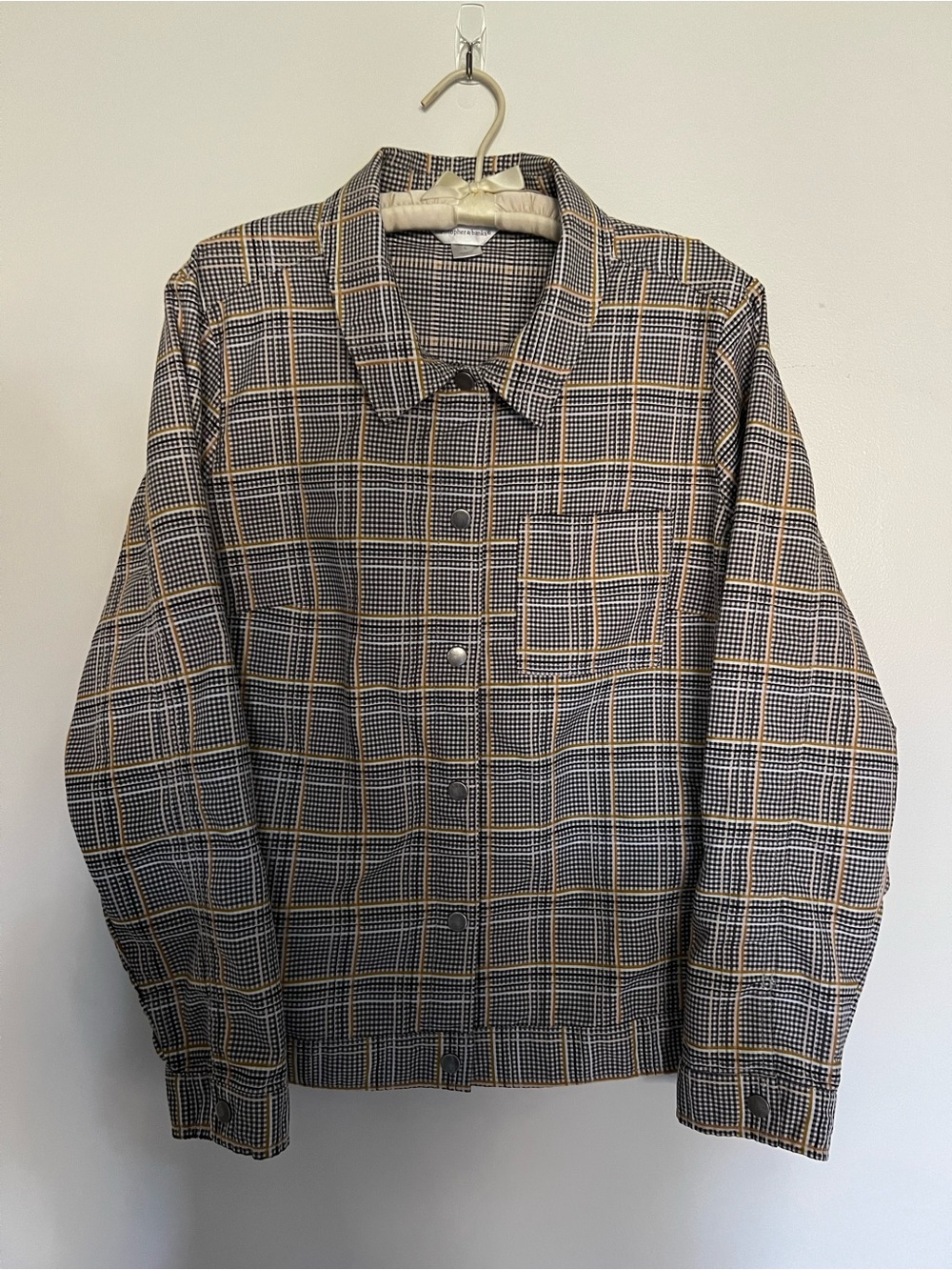 Christopher & Banks Plaid Snap Front Jacket Size Large